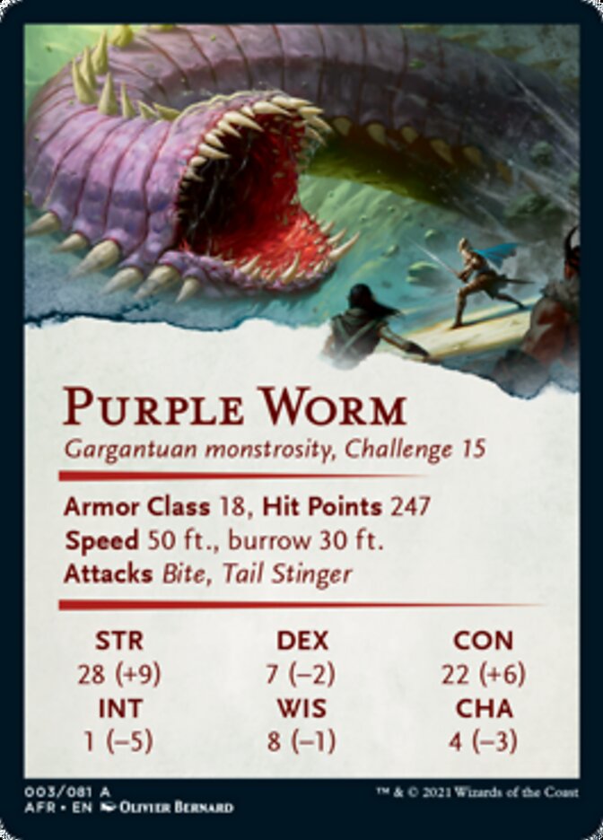 Purple Worm Art Card [Dungeons & Dragons: Adventures in the Forgotten Realms Art Series] | I Want That Stuff Brandon