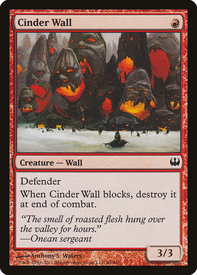 Cinder Wall [Duel Decks: Knights vs. Dragons] | I Want That Stuff Brandon