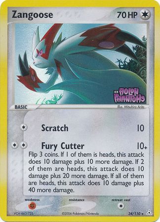 Zangoose (34/110) (Stamped) [EX: Holon Phantoms] | I Want That Stuff Brandon