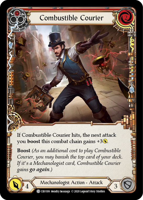 Combustible Courier (Red) [CRU109] 1st Edition Normal | I Want That Stuff Brandon
