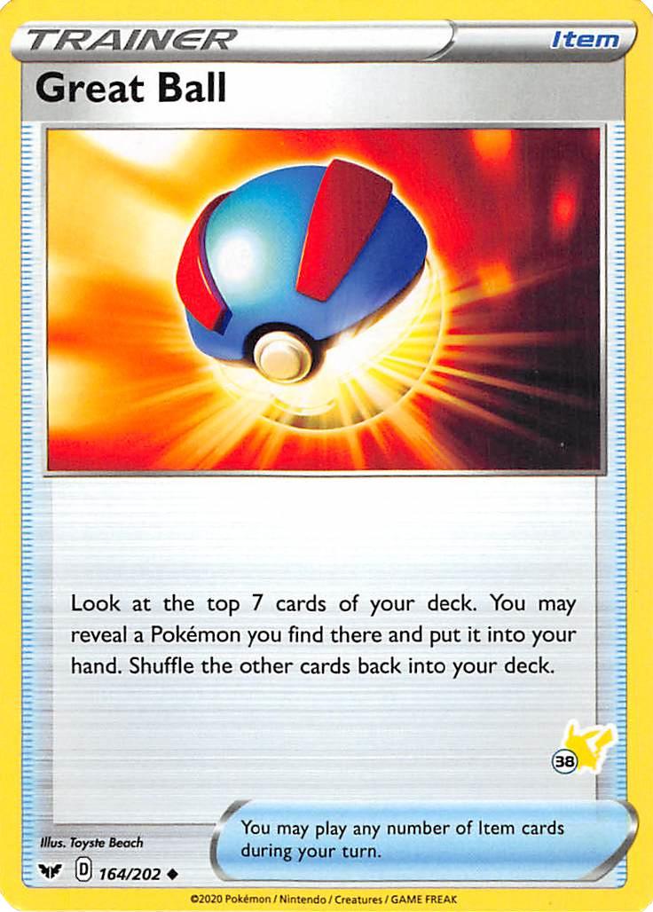 Great Ball (164/202) (Pikachu Stamp #38) [Battle Academy 2022] | I Want That Stuff Brandon