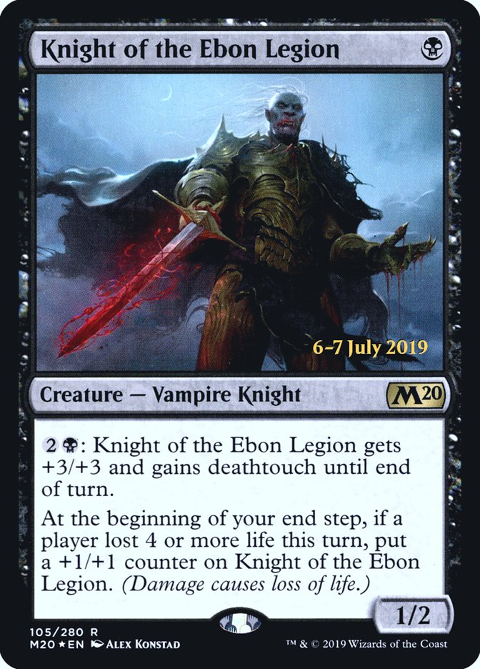 Knight of the Ebon Legion [Core Set 2020 Prerelease Promos] | I Want That Stuff Brandon