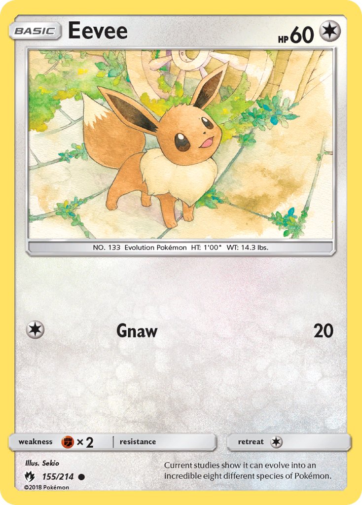 Eevee (155/214) (Let's Play, Eevee Cracked Ice Holo) (Theme Deck Exclusives) [Sun & Moon: Lost Thunder] | I Want That Stuff Brandon
