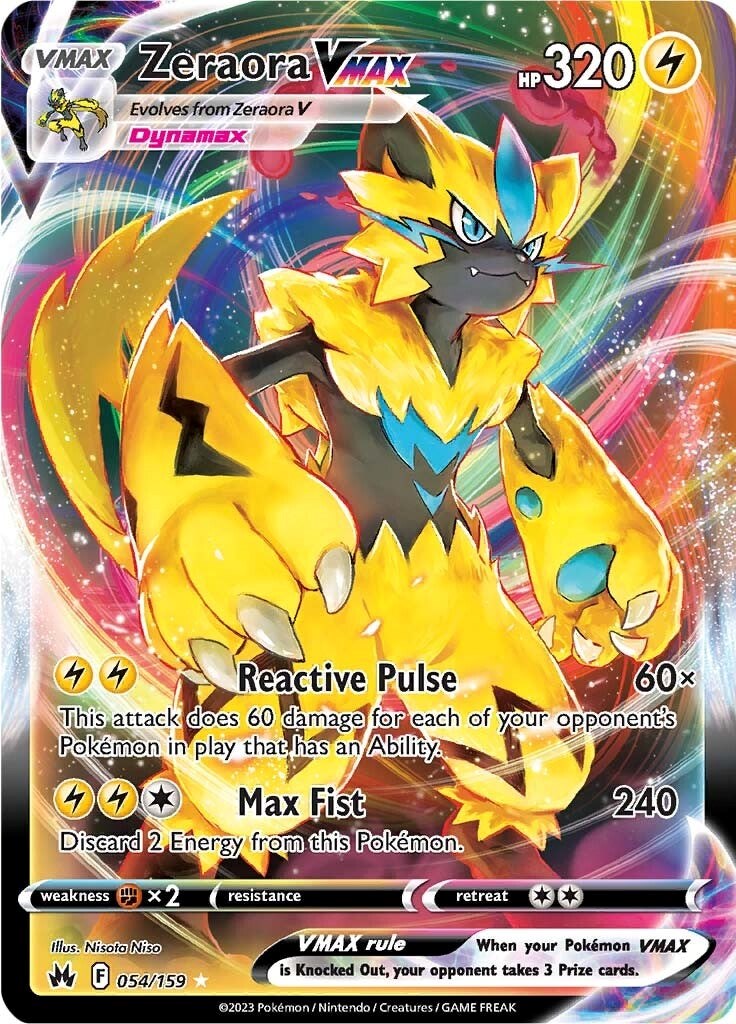 Zeraora VMAX (054/159) [Sword & Shield: Crown Zenith] | I Want That Stuff Brandon