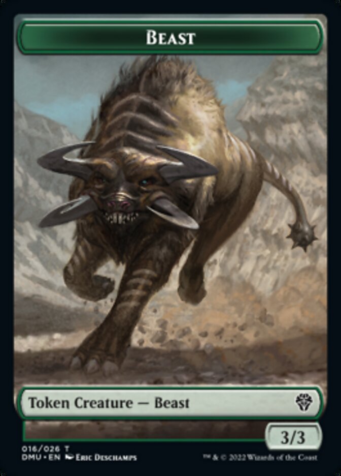 Kavu // Beast Double-Sided Token [Dominaria United Commander Tokens] | I Want That Stuff Brandon