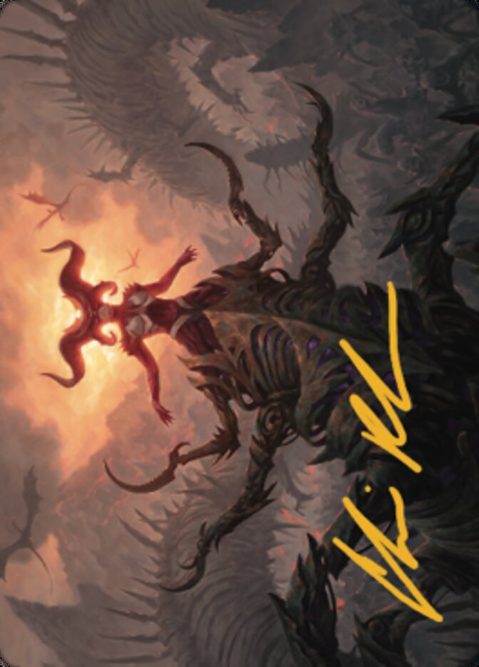 Sheoldred, the Apocalypse Art Card (Gold-Stamped Signature) [Dominaria United Art Series] | I Want That Stuff Brandon