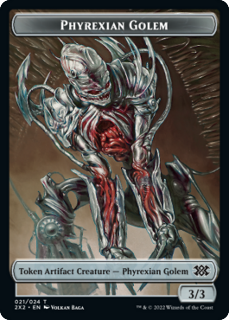 Saproling // Phyrexian Golem Double-Sided Token [Double Masters 2022 Tokens] | I Want That Stuff Brandon