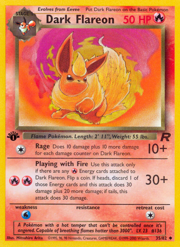 Dark Flareon (35/82) [Team Rocket 1st Edition] | I Want That Stuff Brandon