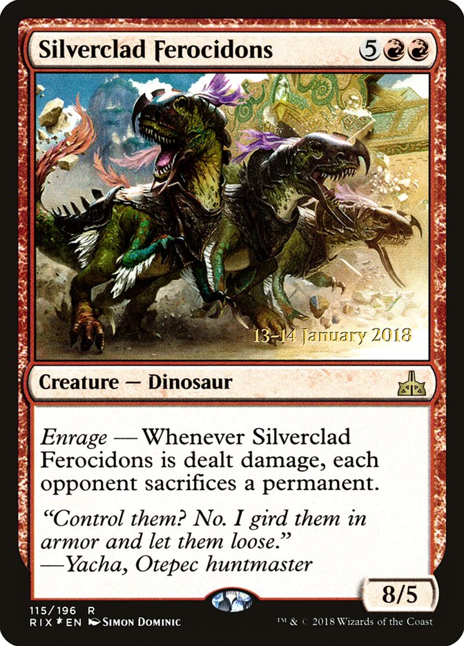 Silverclad Ferocidons [Rivals of Ixalan Prerelease Promos] | I Want That Stuff Brandon