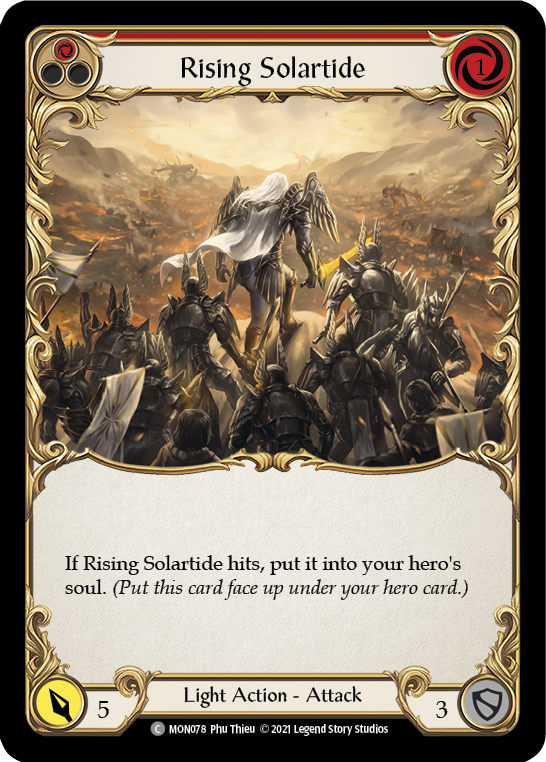Rising Solartide (Red) (Rainbow Foil) [MON078-RF] 1st Edition Rainbow Foil | I Want That Stuff Brandon