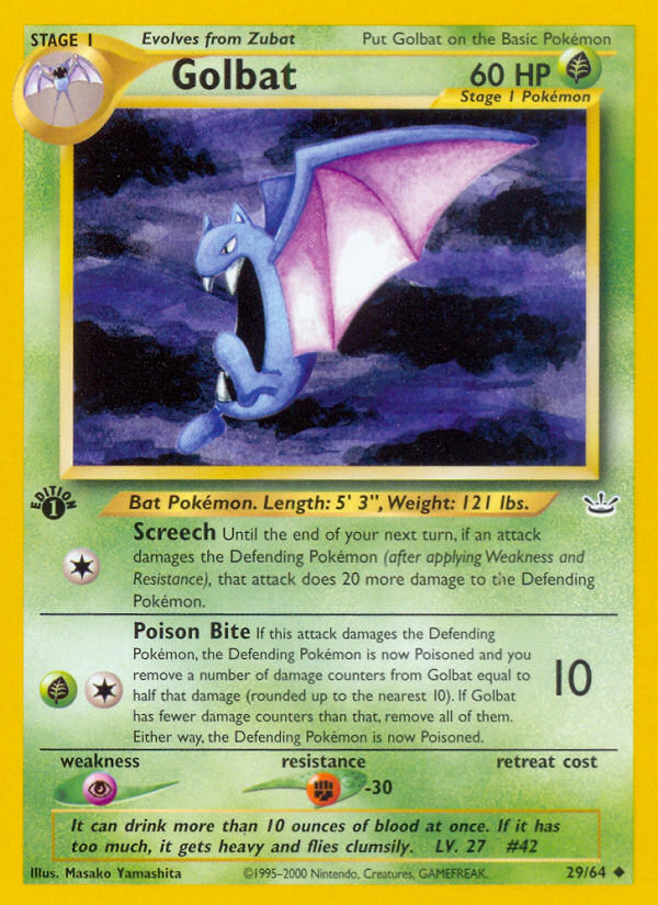 Golbat (29/64) [Neo Revelation 1st Edition] | I Want That Stuff Brandon