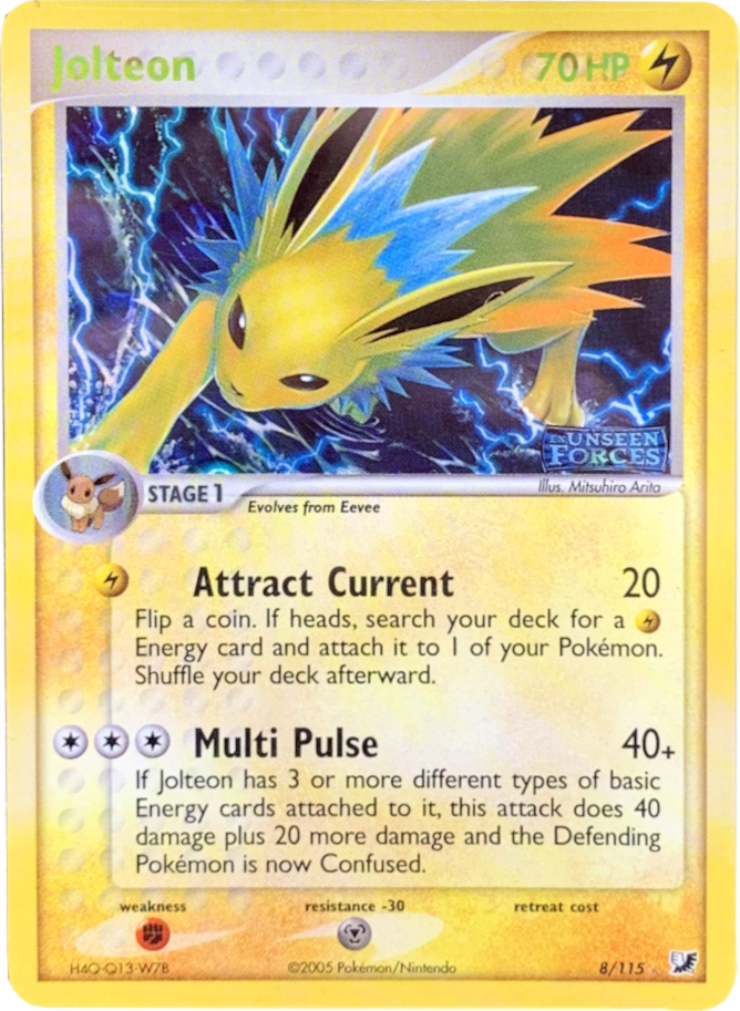 Jolteon (8/115) (Stamped) [EX: Unseen Forces] | I Want That Stuff Brandon
