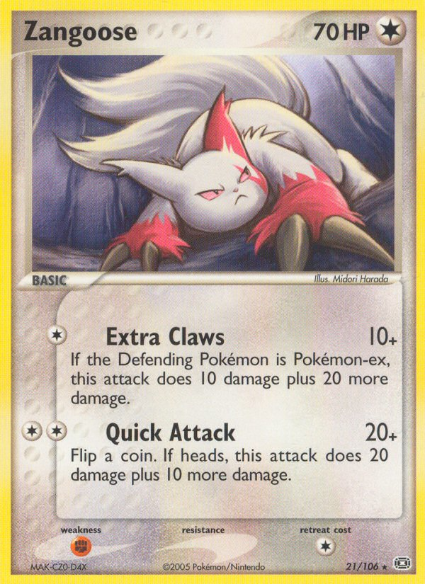 Zangoose (21/106) [EX: Emerald] | I Want That Stuff Brandon