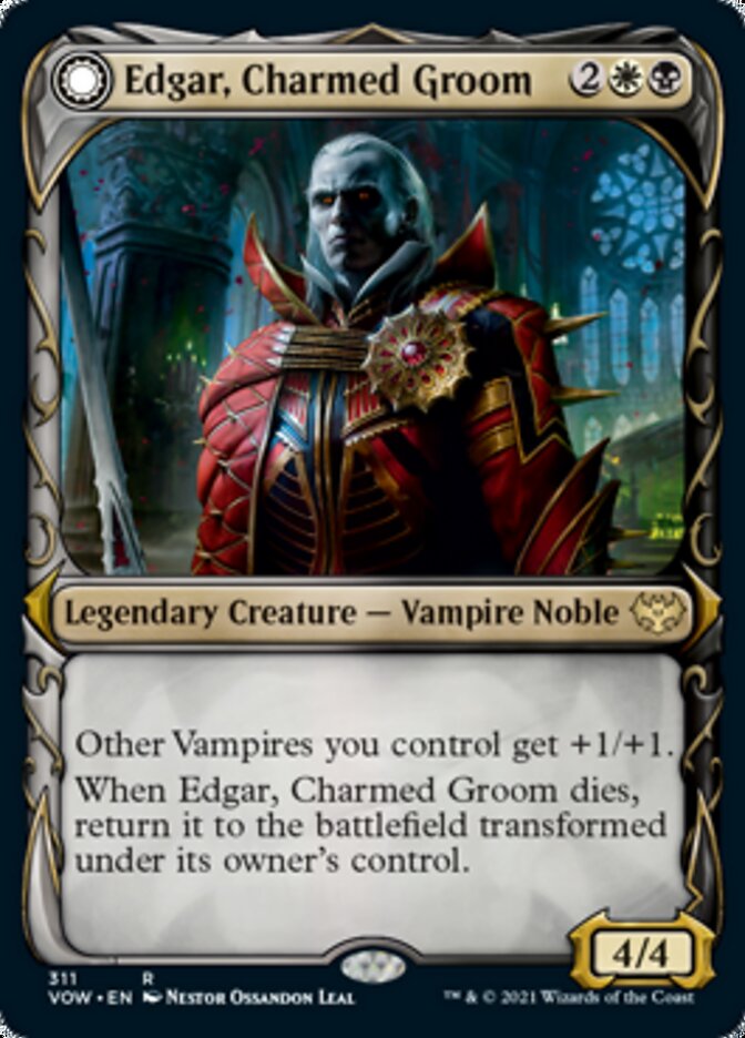 Edgar, Charmed Groom // Edgar Markov's Coffin (Showcase Fang Frame) [Innistrad: Crimson Vow] | I Want That Stuff Brandon