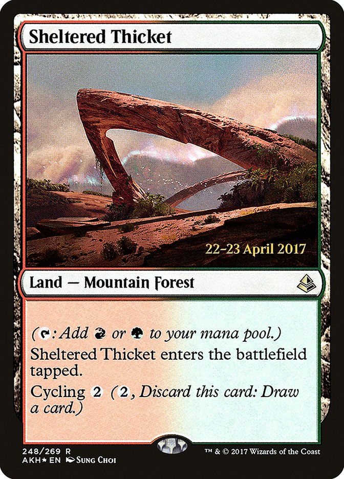 Sheltered Thicket [Amonkhet Prerelease Promos] | I Want That Stuff Brandon