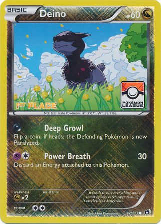 Deino (97/113) (League Promo 1st Place) [Black & White: Legendary Treasures] | I Want That Stuff Brandon