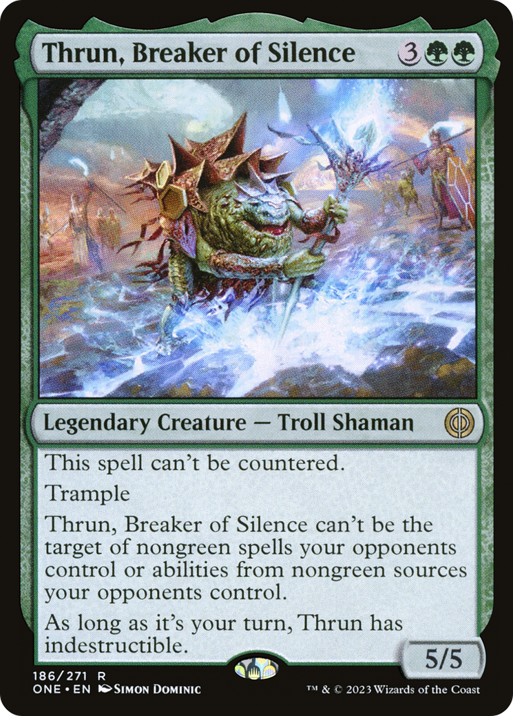 Thrun, Breaker of Silence [Phyrexia: All Will Be One Prerelease Promos] | I Want That Stuff Brandon