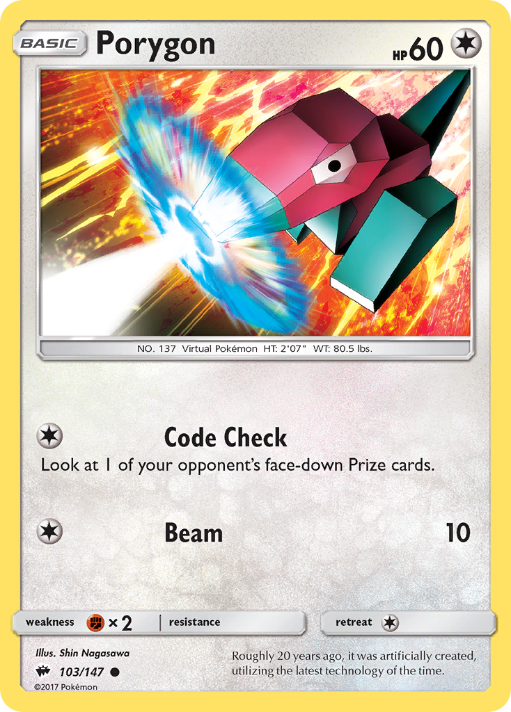 Porygon (103/147) [Sun & Moon: Burning Shadows] | I Want That Stuff Brandon