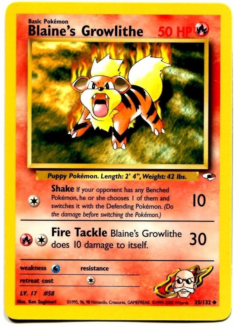 Blaine's Growlithe (35/132) [Gym Heroes Unlimited] | I Want That Stuff Brandon