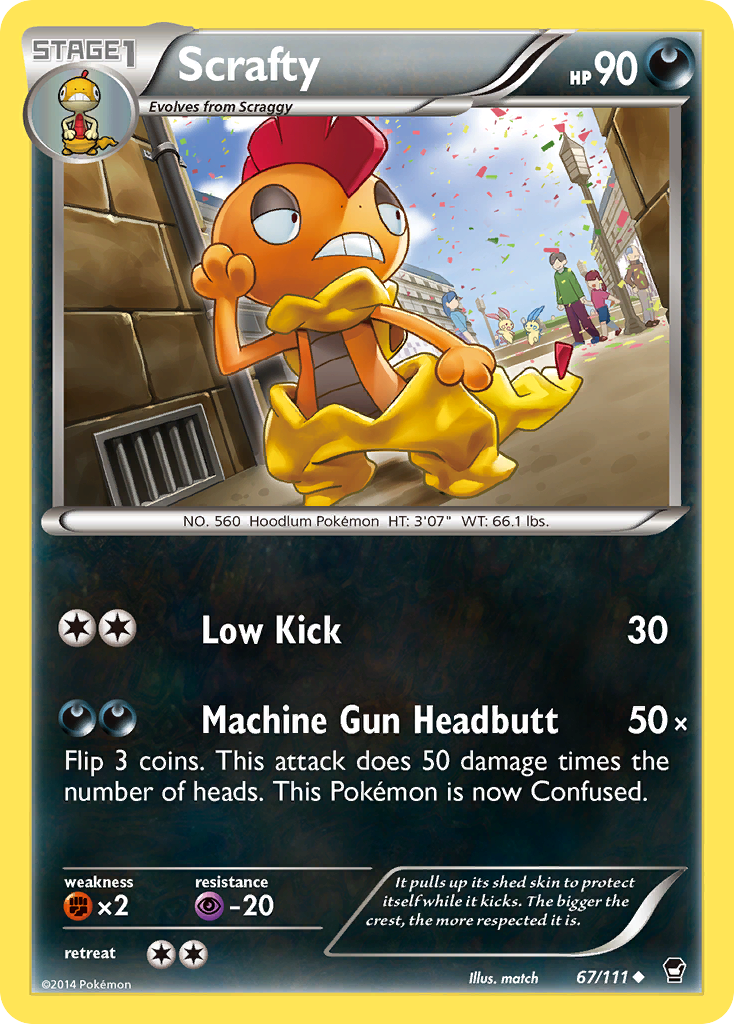 Scrafty (67/111) [XY: Furious Fists] | I Want That Stuff Brandon