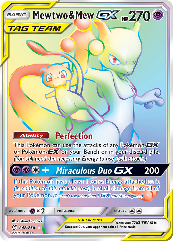 Mewtwo & Mew GX (242/236) [Sun & Moon: Unified Minds] | I Want That Stuff Brandon