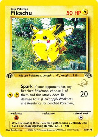 Pikachu (60/64) (W Stamped Promo) [Jungle 1st Edition] | I Want That Stuff Brandon