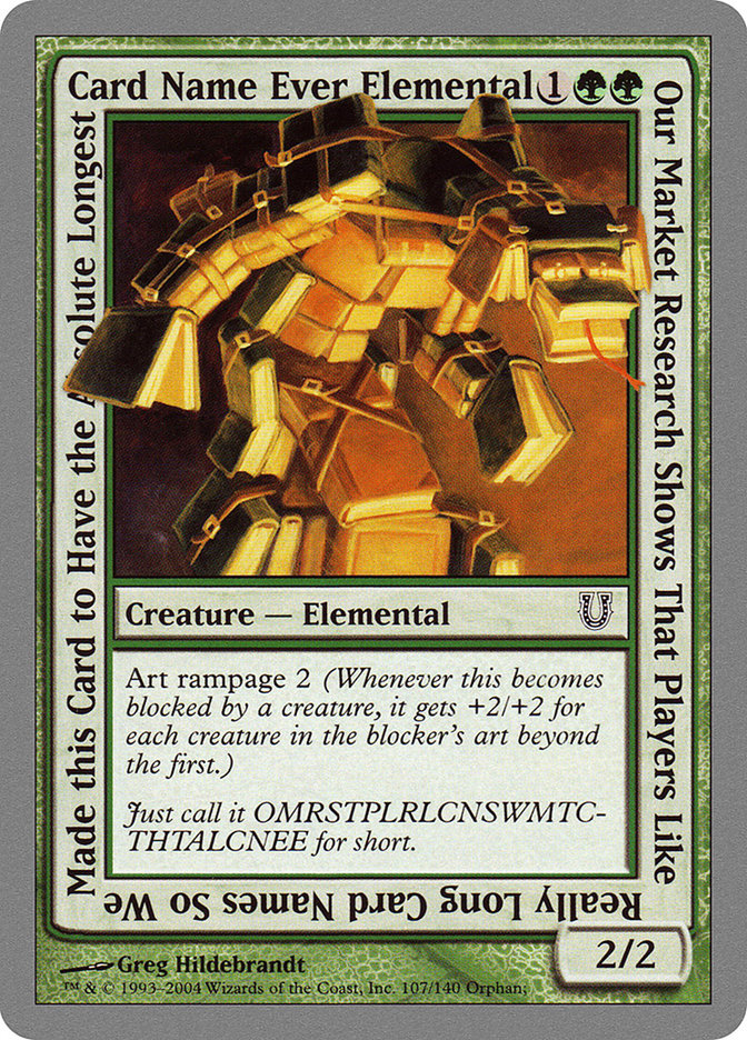Our Market Research Shows That Players Like Really Long Card Names So We Made this Card to Have the Absolute Longest Card Name Ever Elemental [Unhinged] | I Want That Stuff Brandon