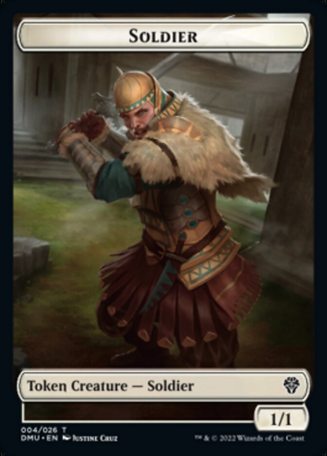 Soldier // Ajani, Sleeper Agent Emblem Double-Sided Token [Dominaria United Tokens] | I Want That Stuff Brandon