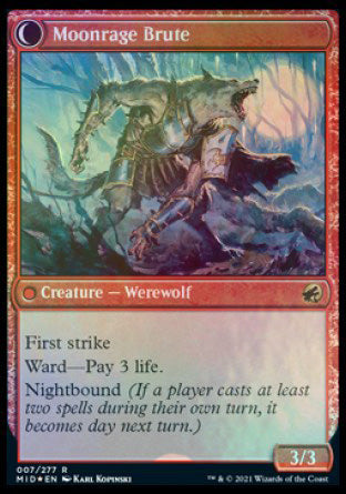 Brutal Cathar // Moonrage Brute [Innistrad: Midnight Hunt Prerelease Promos] | I Want That Stuff Brandon