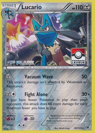 Lucario (63/124) (League Promo 2nd Place) [XY: Fates Collide] | I Want That Stuff Brandon