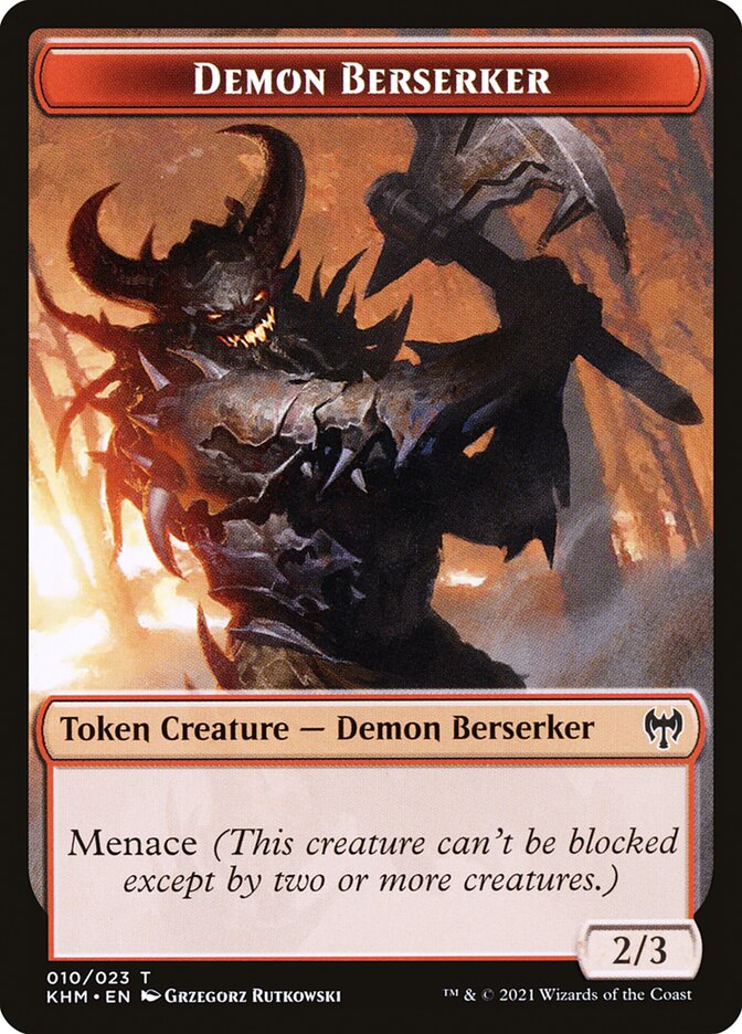 Treasure // Demon Berserker Double-Sided Token [Kaldheim Tokens] | I Want That Stuff Brandon