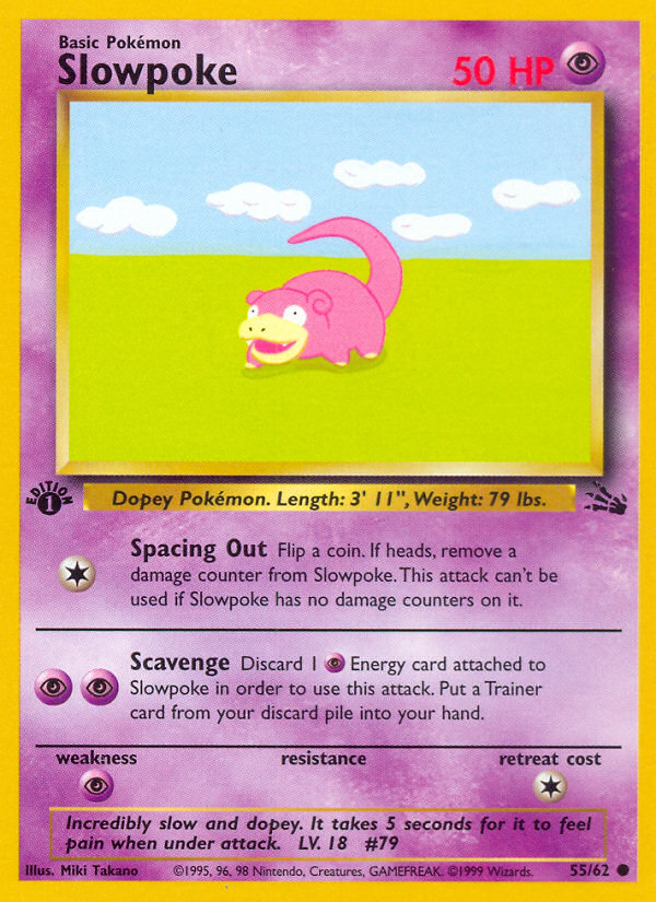 Slowpoke (55/62) [Fossil 1st Edition] | I Want That Stuff Brandon