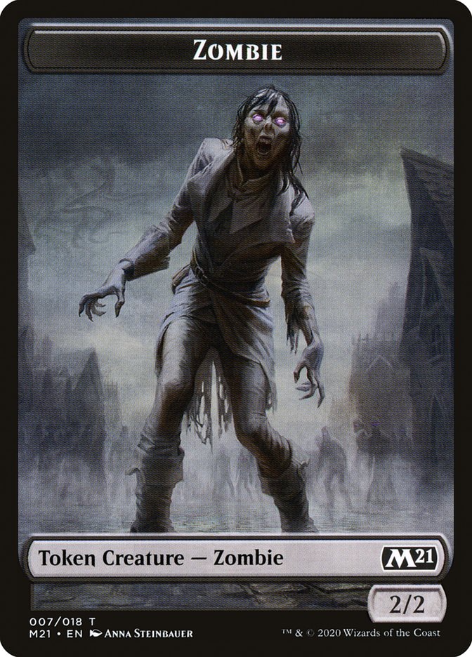 Knight // Zombie Double-Sided Token [Core Set 2021 Tokens] | I Want That Stuff Brandon