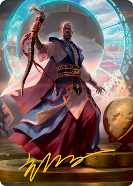 Teferi, Who Slows the Sunset Art Card (Gold-Stamped Signature) [Innistrad: Midnight Hunt Art Series] | I Want That Stuff Brandon