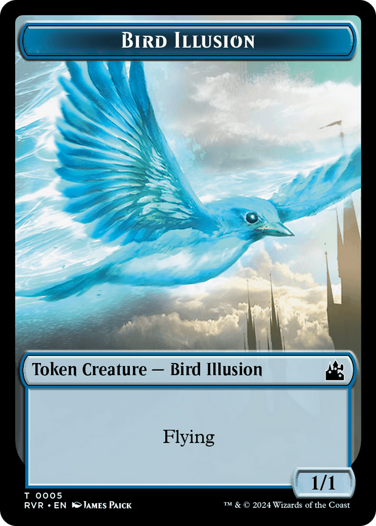 Elf Knight // Bird Illusion Double-Sided Token [Ravnica Remastered Tokens] | I Want That Stuff Brandon