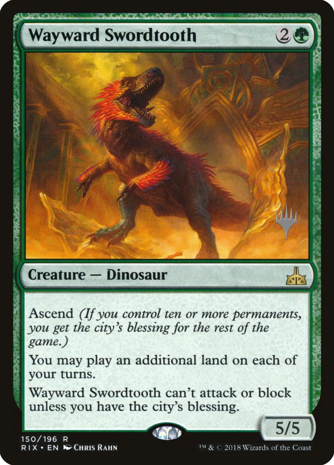 Wayward Swordtooth (Promo Pack) [Rivals of Ixalan Promos] | I Want That Stuff Brandon