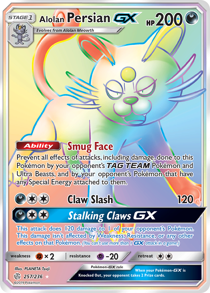 Alolan Persian GX (257/236) [Sun & Moon: Cosmic Eclipse] | I Want That Stuff Brandon