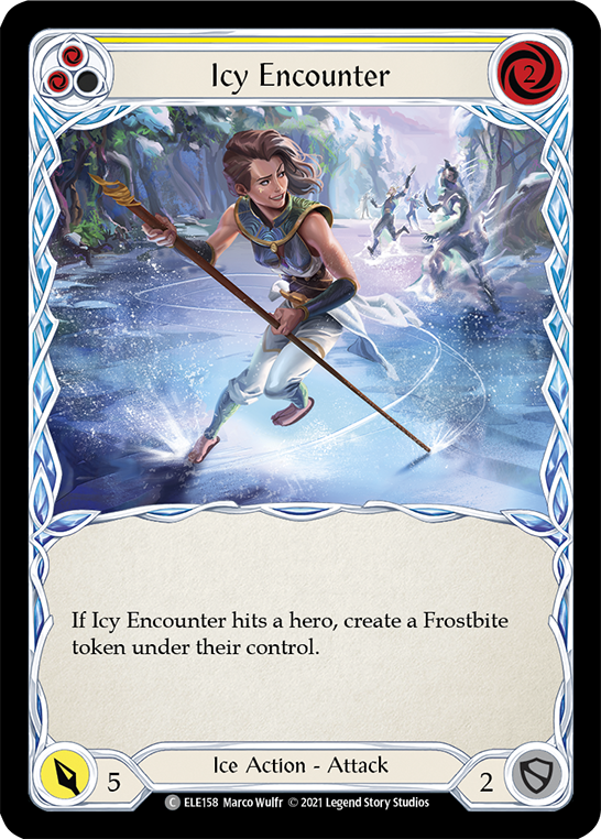 Icy Encounter (Yellow) [ELE158] (Tales of Aria)  1st Edition Rainbow Foil | I Want That Stuff Brandon