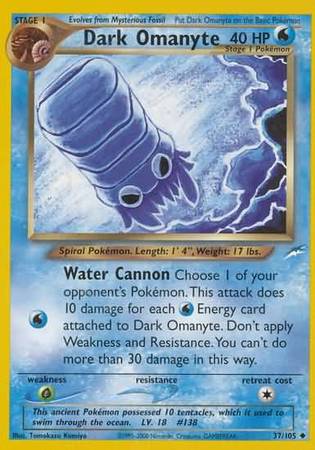 Dark Omanyte (37/105) [Neo Destiny Unlimited] | I Want That Stuff Brandon