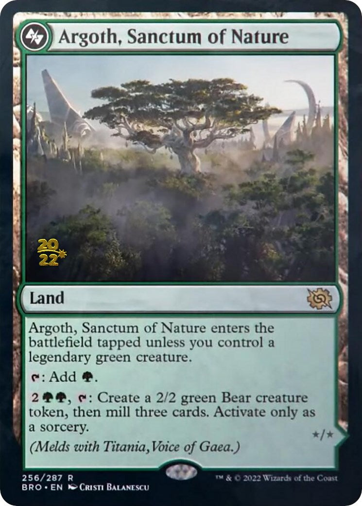 Argoth, Sanctum of Nature [The Brothers' War Prerelease Promos] | I Want That Stuff Brandon