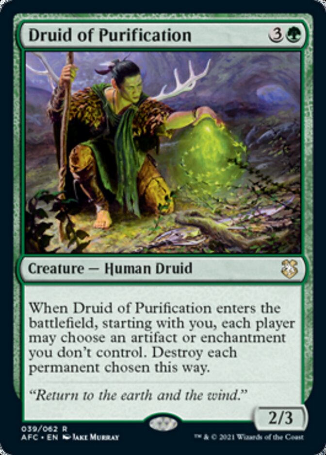 Druid of Purification [Dungeons & Dragons: Adventures in the Forgotten Realms Commander] | I Want That Stuff Brandon