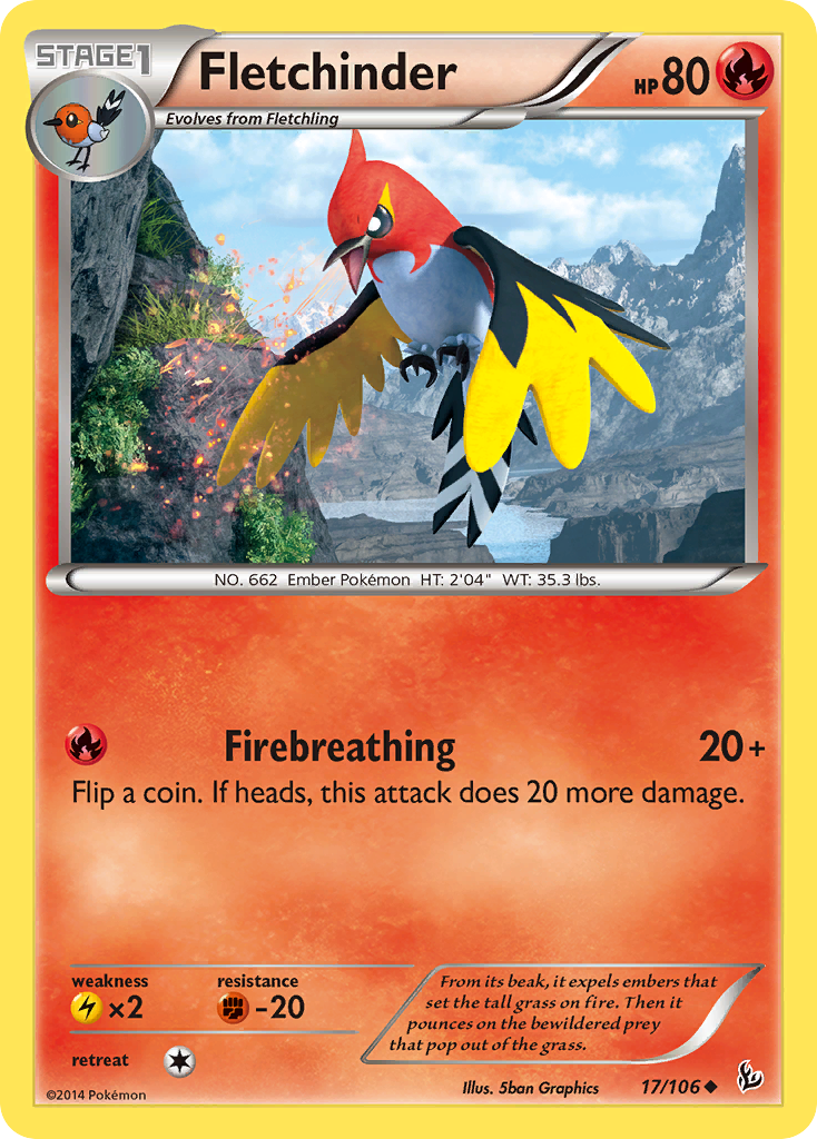 Fletchinder (17/106) [XY: Flashfire] | I Want That Stuff Brandon