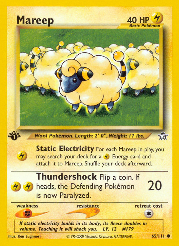 Mareep (65/111) [Neo Genesis 1st Edition] | I Want That Stuff Brandon