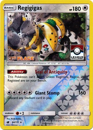 Regigigas (84/111) (League Promo 3rd Place) [Sun & Moon: Crimson Invasion] | I Want That Stuff Brandon