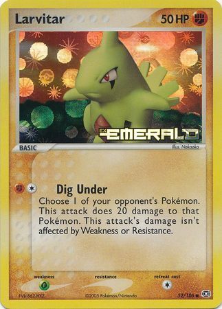 Larvitar (52/106) (Stamped) [EX: Emerald] | I Want That Stuff Brandon