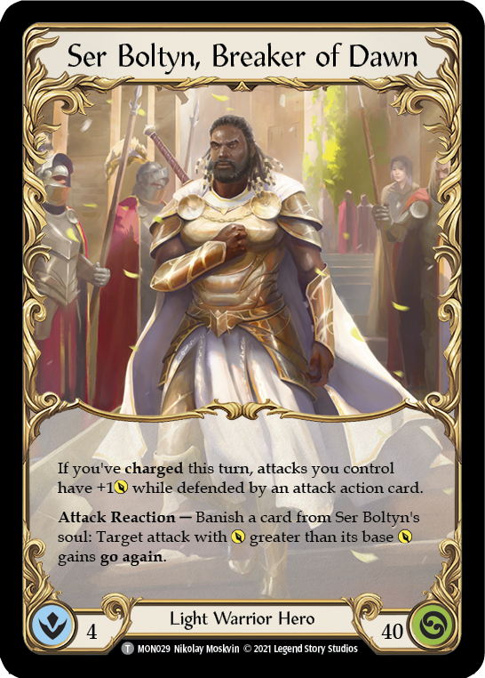 Ser Boltyn, Breaker of Dawn // Boltyn [MON029 // MON030] 1st Edition Normal | I Want That Stuff Brandon