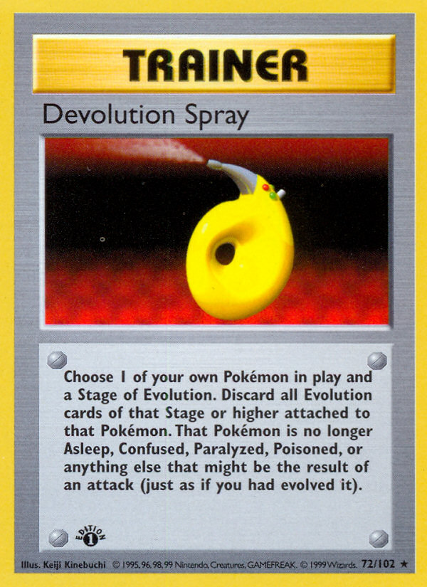 Devolution Spray (72/102) (Shadowless) [Base Set 1st Edition] | I Want That Stuff Brandon