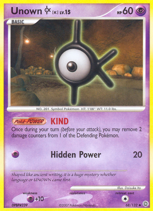 Unown K (68/132) [Diamond & Pearl: Secret Wonders] | I Want That Stuff Brandon