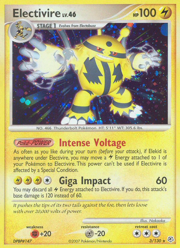 Electivire (3/130) [Diamond & Pearl: Base Set] | I Want That Stuff Brandon