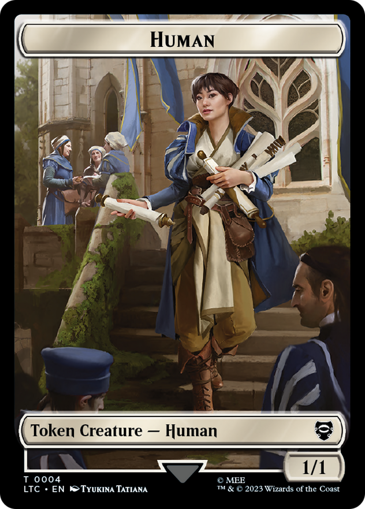 Human Knight // Human Double-Sided Token [The Lord of the Rings: Tales of Middle-Earth Commander Tokens] | I Want That Stuff Brandon